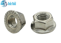 Metric Hex Flange Nuts DIN6932 8.8 9.9 12.9 Grade Alloy Steel Materials Nickel / Zinc Plating