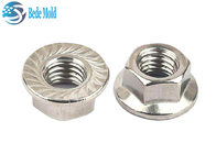 Metric Hex Flange Nuts DIN6932 8.8 9.9 12.9 Grade Alloy Steel Materials Nickel / Zinc Plating