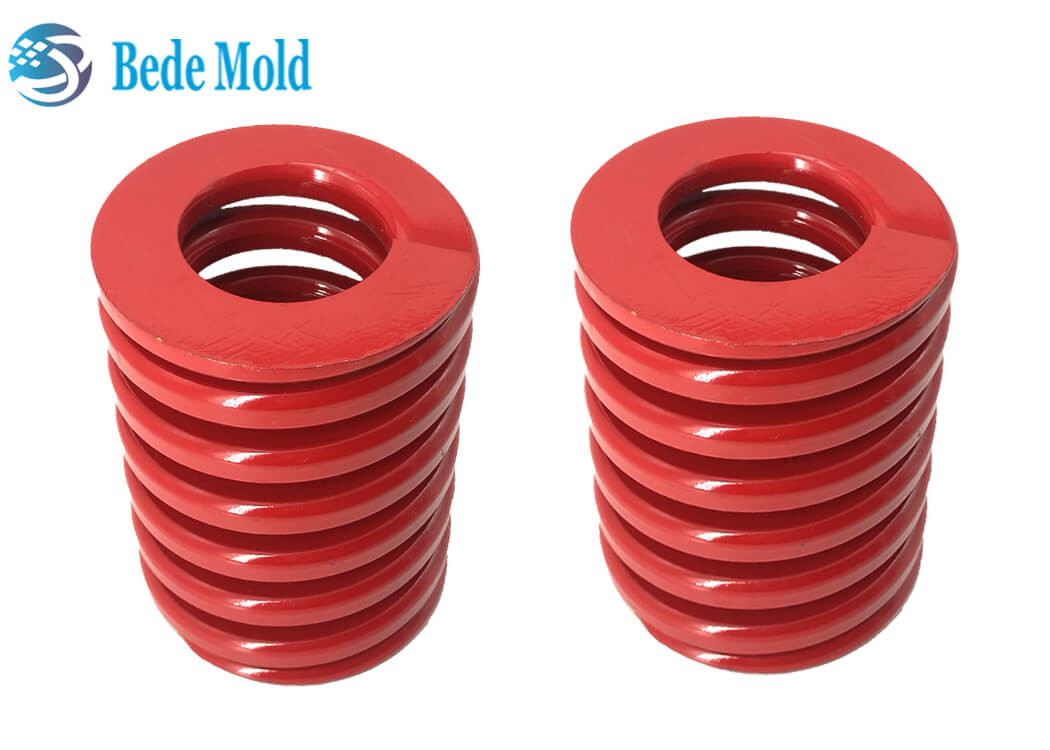 OD 40mm Flat Wire Spring TM Injection Mold Medium Load 65Mn Materail Red Color