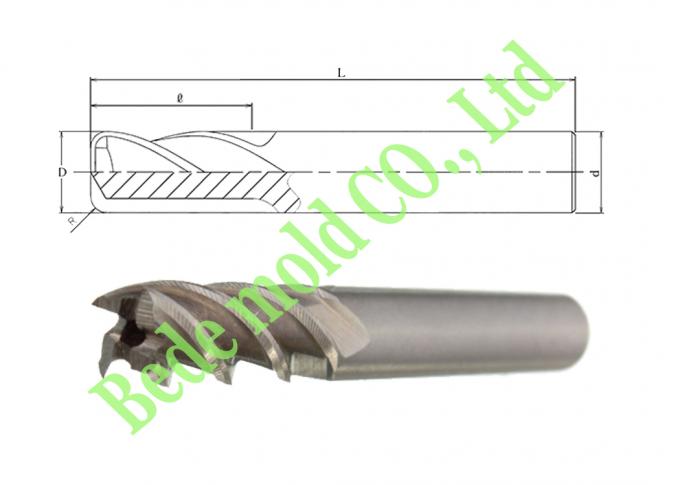 Corner Radius End 4 Flute Milling Cutter For Cooper And Plastic ...
